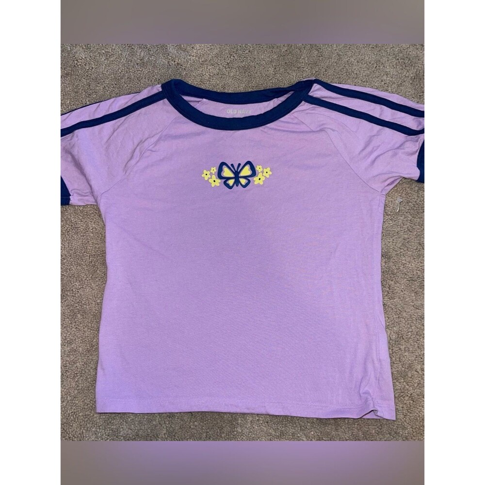 Girl’s Old Navy Purple Butterfly Tee | Size Extra Large (14-16)